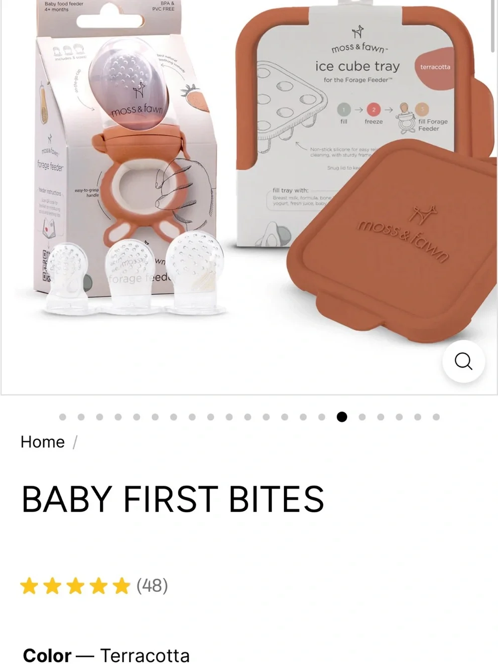 Terracotta Baby Forage Feeder & Ice Cube Tray Set